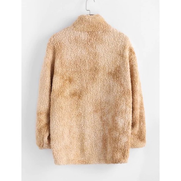 Zaful Tie Dye Faux Fur Teddy Jacket - Picture 2 of 6